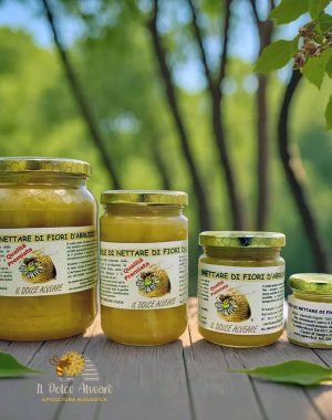 Miele di fiori di nettare d'Abruzzo in vasetti di vetro